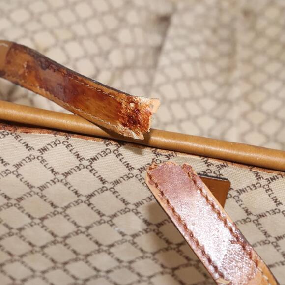 CELINE Macadam Canvas Hat Case Trunk Pvc Leather White - Picture 11 of 16